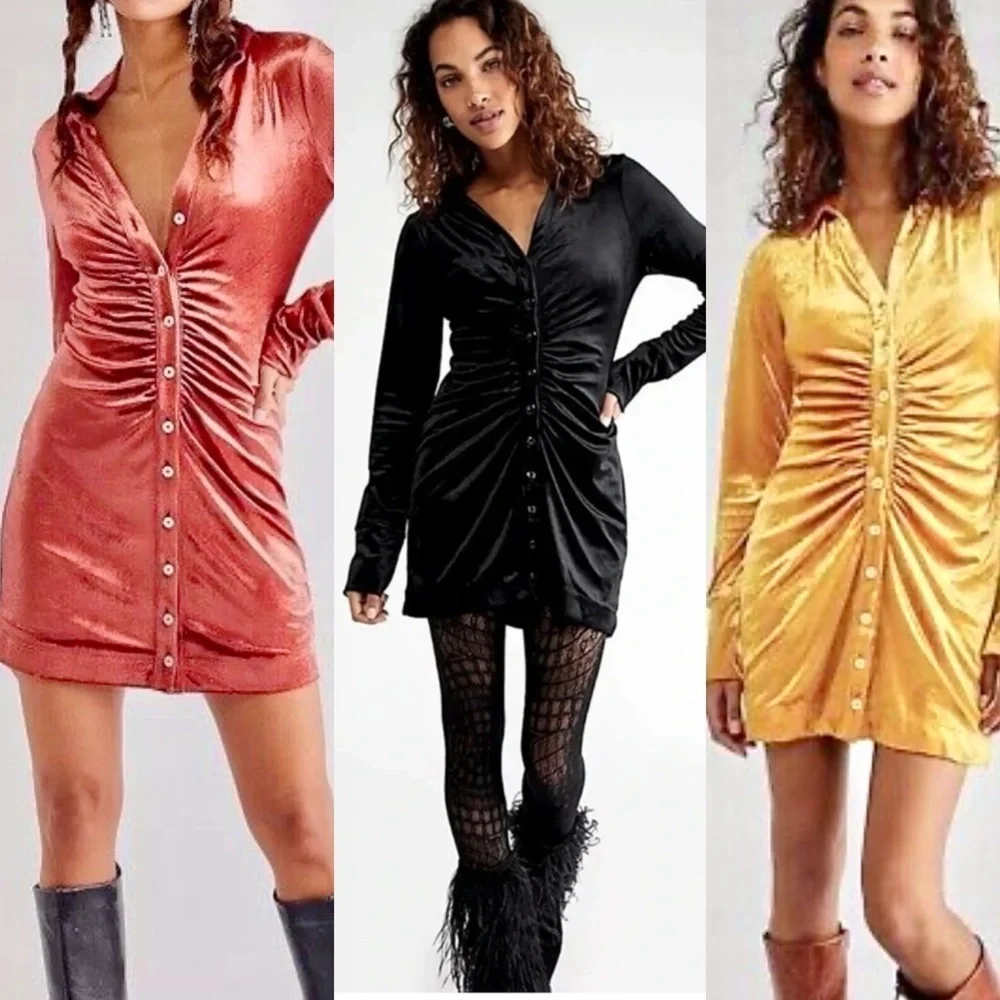 New Free People Velour Dress